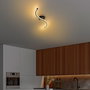 Opviq Yılan - 13278 Lámpara de araña de metal negra con LED integrado